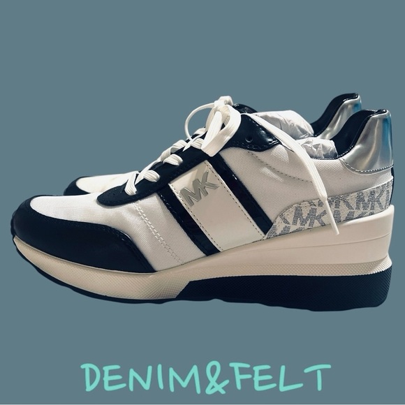 Michael Kors Mabel Platform Sneakers/Shoes | Color: White/Black | NEW!!🖤👟🩶👟 - Picture 8 of 11